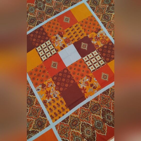 Vintage Colorful Patchwork Square Scarf - Picture 8 of 16